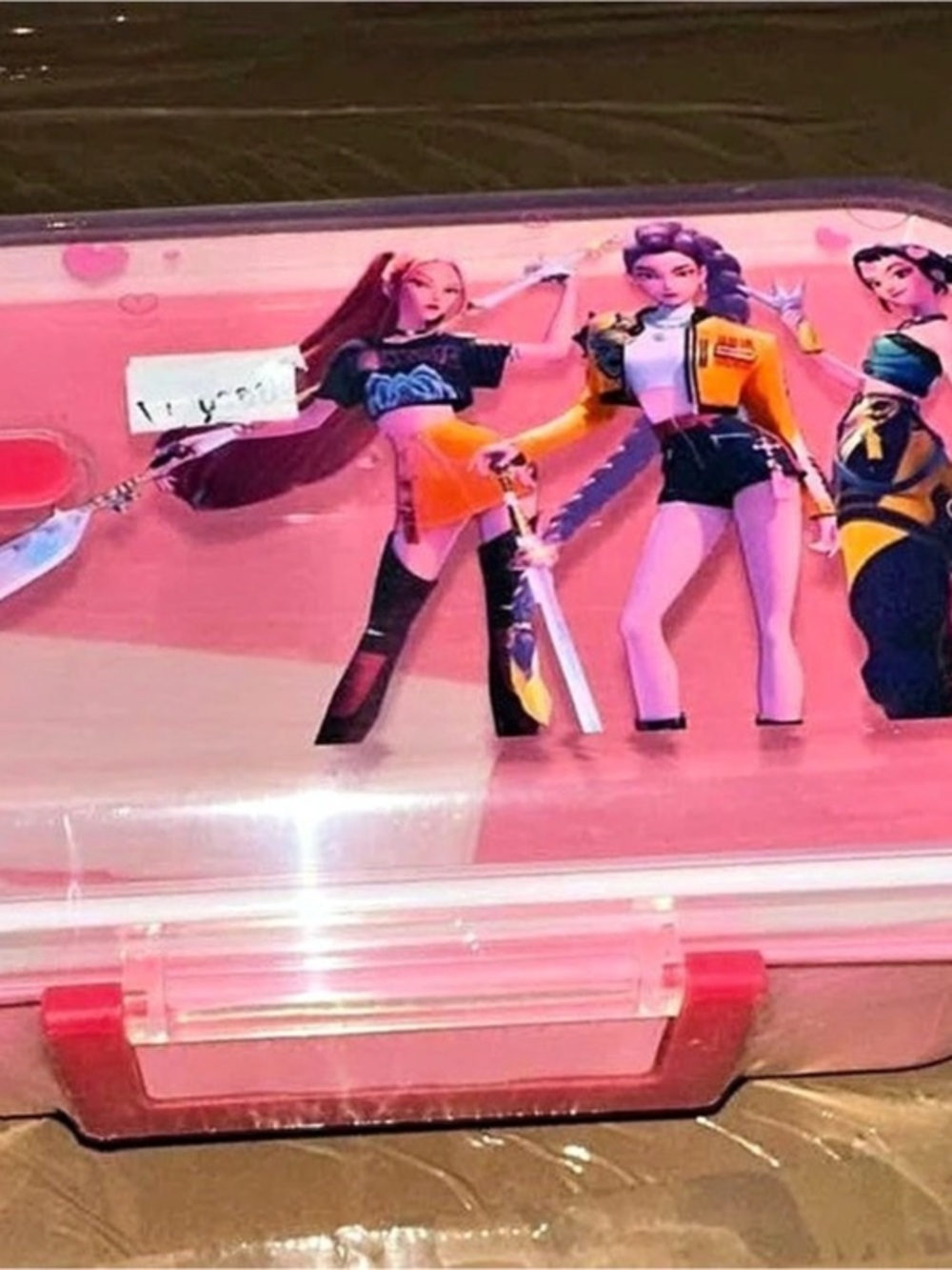 Pink & Purple Character Print Storage Case